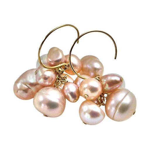 Orecchini a grappolo di perle rosa per la vendita all'ingrosso da parte di Delisch Jewelry & Accessories