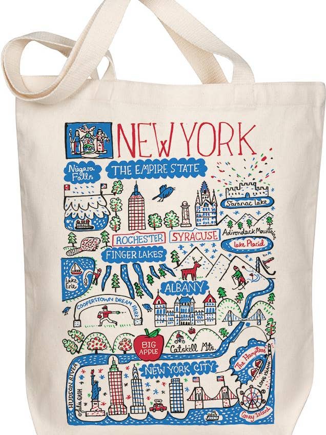 New York State Boutique Map Art Tote for wholesale by Morado Designs