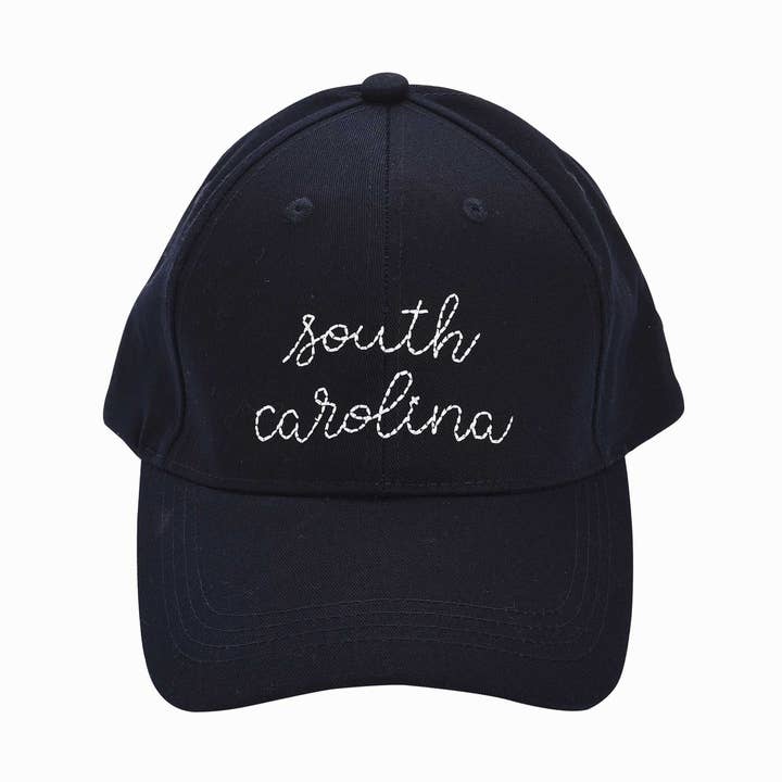 SALE Cotton Navy South Carolina Embroidered Hat for wholesale by Totalee Gift