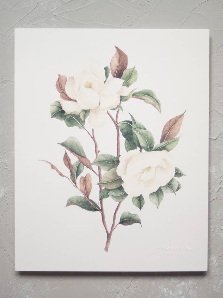 Magnolia Aquarell Artprint für den Großhandel von Seniman Calligraphy