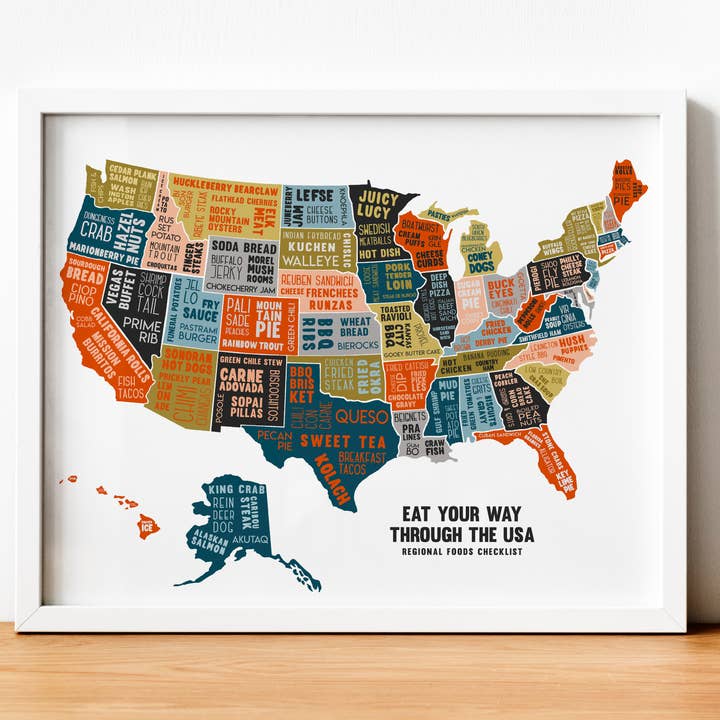 Cascadia Modern - Wholesale Poster - Eat Your Way Through the USA - Scratch Off Poster