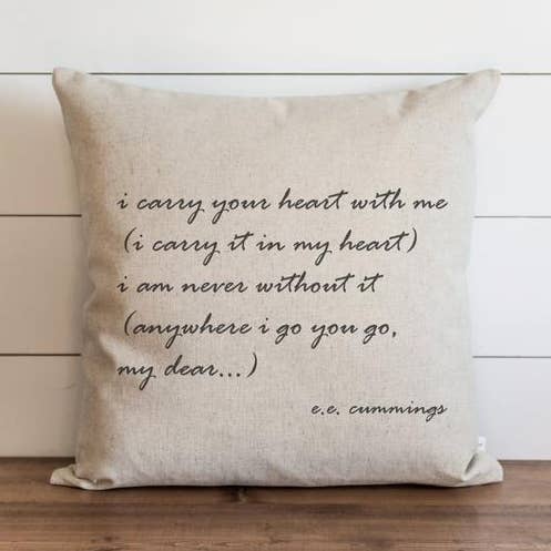 I Carry Your Heart Pillow Cover for wholesale by Porter Lane Home