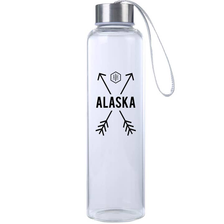 Made2Order - Wholesale Water Bottle - Alaska Homegrown Arrow State Glass Water Bottle