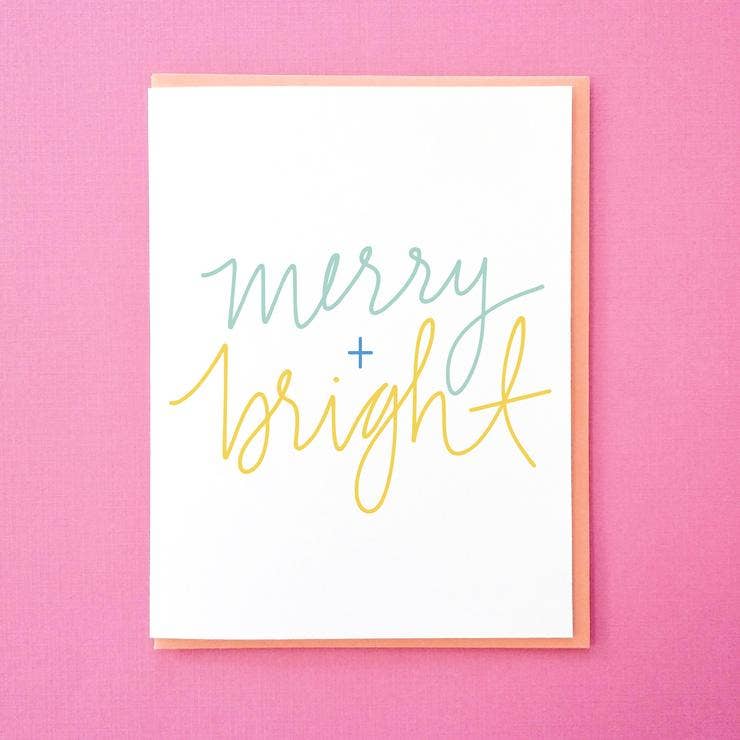 Tick Tock Press - Wholesale Christmas Card - Merry + Bright