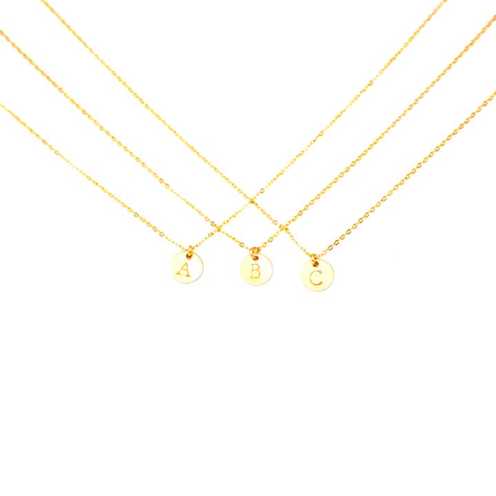 Stamped Initial Necklace for wholesale by May Martin