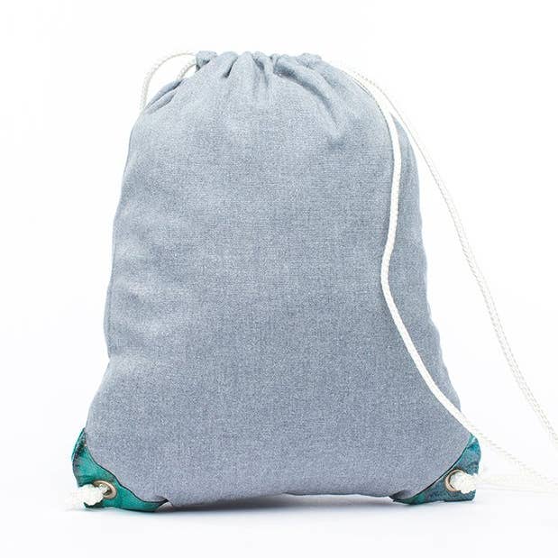 Carolina Blue Earth Drawstring Bag for wholesale by Hamilton Perkins Collection