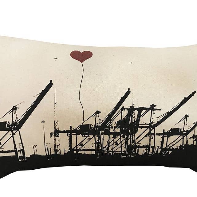 Oreiller en toile rectangulaire Oakland Cranes 10 po x 18 po pour la vente par noteify