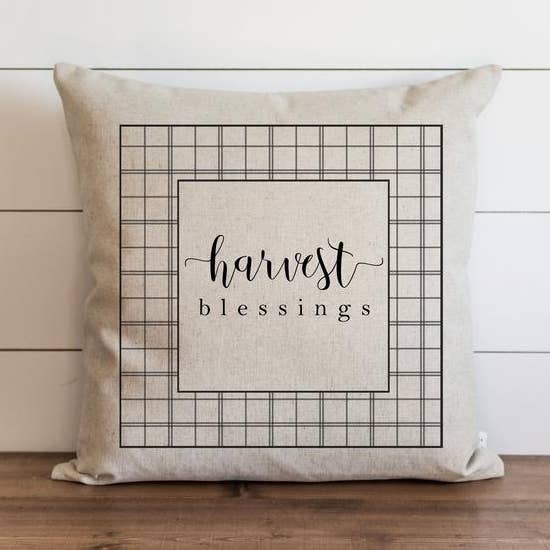 Harvest Blessings Plaid Pillow Cover for wholesale by Porter Lane Home