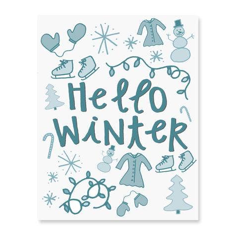 Fresh Out of Ink - Wholesale Art Print - Hello Winter Art Print 11" X 14"
