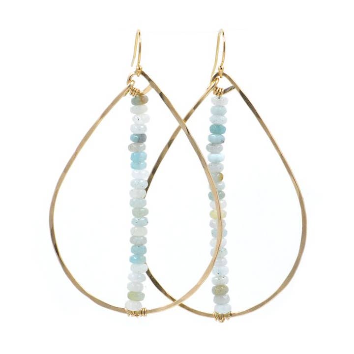 Henley 14K Gold-Filled Hammered Teardrop Dangle Earrings for wholesale by Bent by Courtney