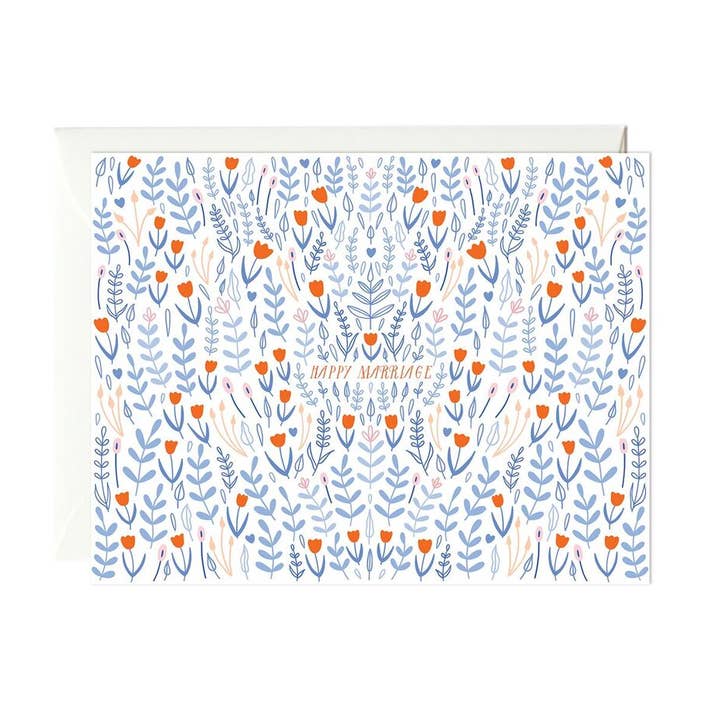 Red Tulip Marriage Card for wholesale by Paula & Waffle