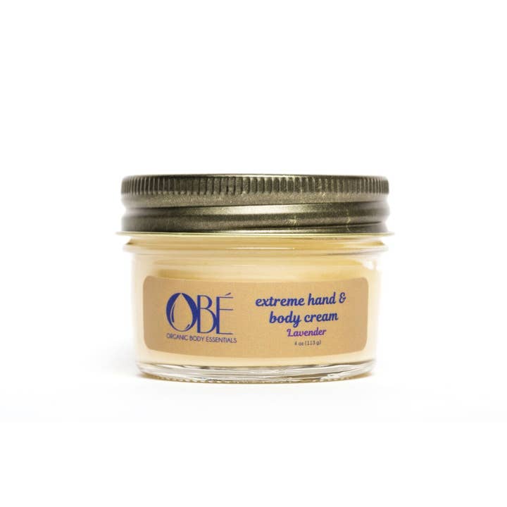 4oz Crème extrême pour les mains et le corps - Lavande pour la vente par ORGANIC BODY ESSENTIALS