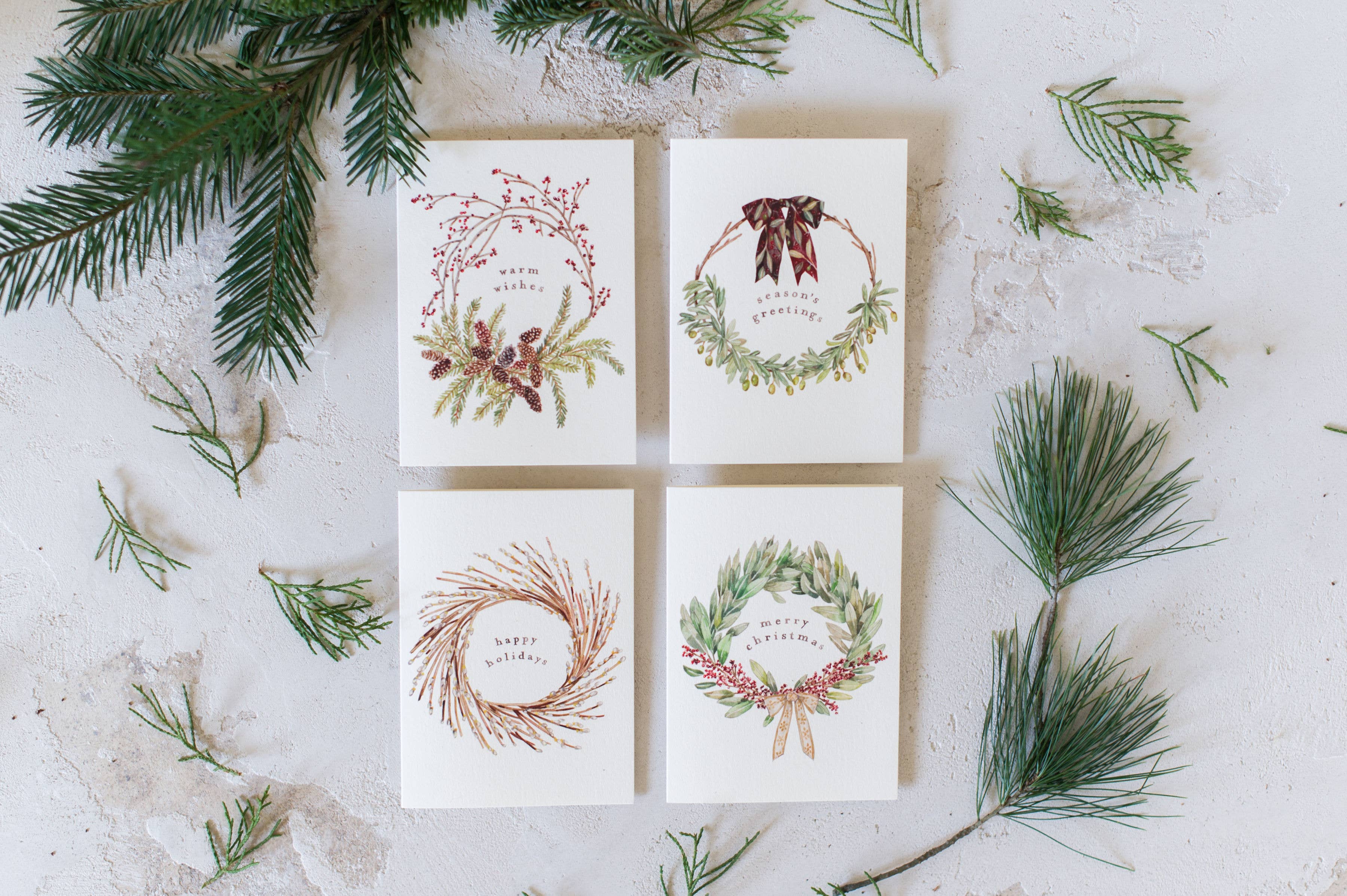 Lana's Shop – Großhandel Saisongrußkarte – Weihnachtskranz-Varieté-Set4