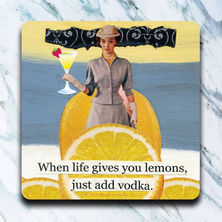 Life Gives You Lemons Coaster for wholesale by High Cotton Gifts