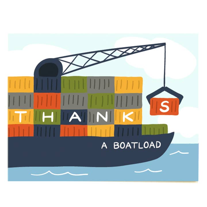 Thanks a Boatload - Thank You Card for wholesale by Dote Note + Gift