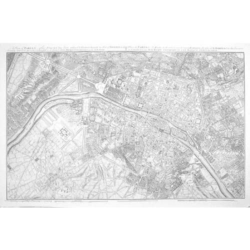 Paris 1754 - Plano de John Rocque por atacado de Historic Urban Plans, Inc.