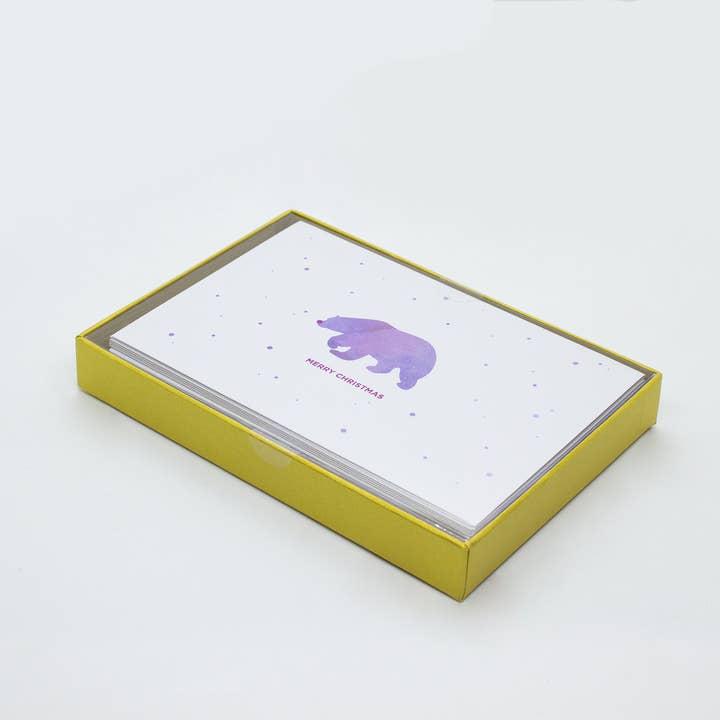 CM Watercolor Polar Bear (Box Set of 10) for wholesale by Hadron Epoch Design Studio