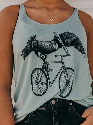 Pelican En Una Bicicleta Mujer Slouchy Tanque para venta al por mayor de Dark Cycle Clothing