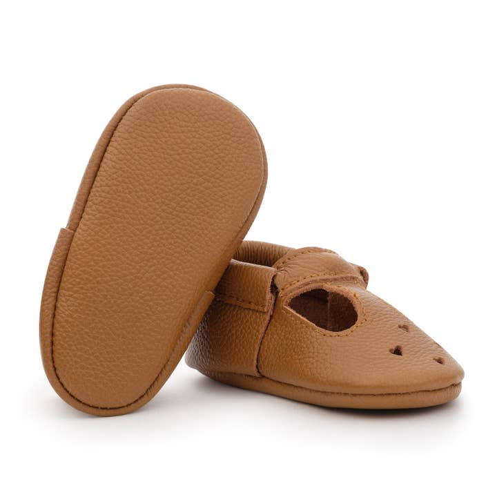 BirdRock Baby - Wholesale Moccasins - Kids - Mary Jane Baby Moccasins - Leather Baby Shoes Classic Brown2