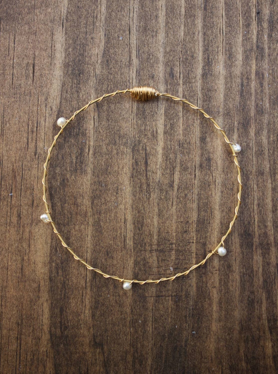 ReStrung Jewelry - Vente Bracelet jonc - Bracelets-bracelets en pierres précieuses - Perle blanche