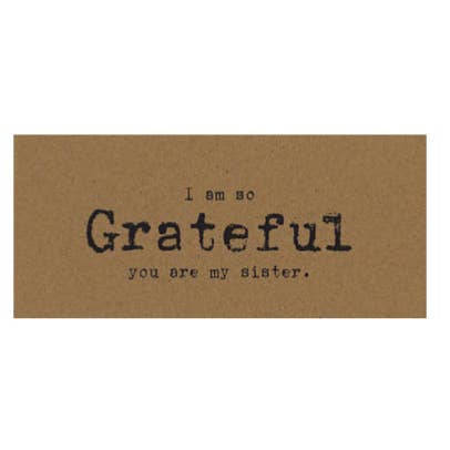 Grateful Sister Kraft Card for wholesale by Studio Penny Lane