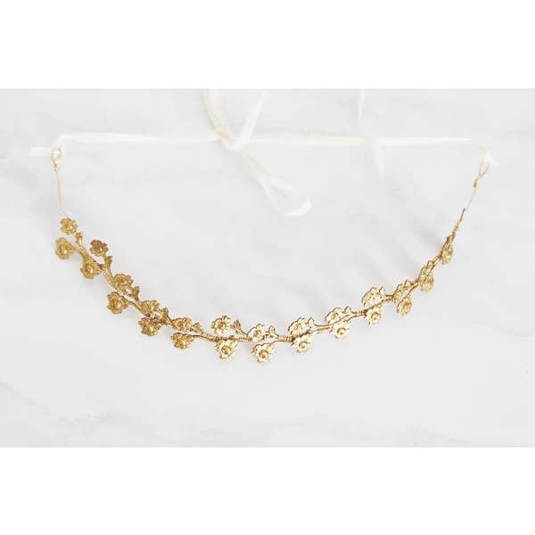 Tiny Golden Hibiscus Hair Vine for wholesale by Acute Designs