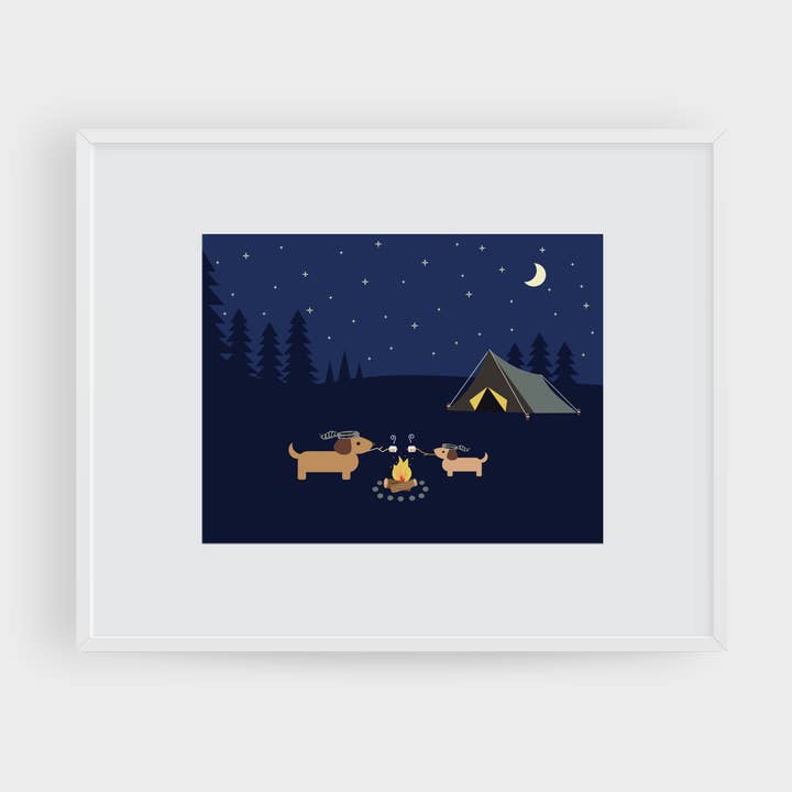 Campfire S'mores Art Print for wholesale by Maple & Cotton