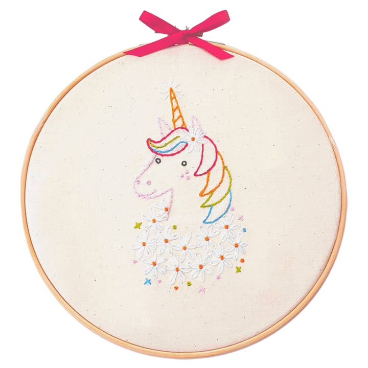 CLEARANCE Unicorn Embroidery Wall Art Kit for wholesale by Penguin & Fish