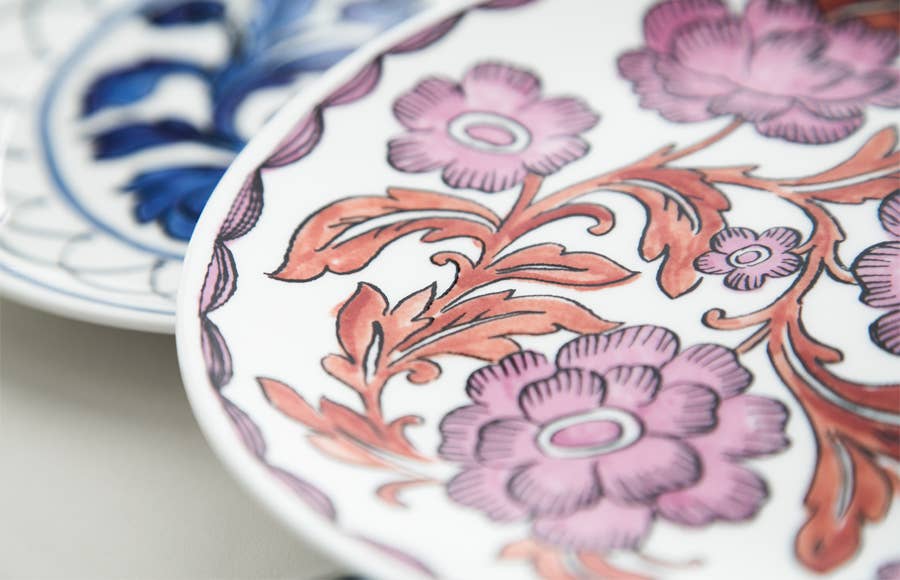 Twig NY - Wholesale Salad Plate - Heritage - Rosa Rugosa - 8" Salad Plate2