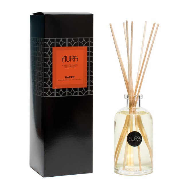 Happy Reed Diffuser (Blood Orange + Mango) for wholesale by Aura Candles