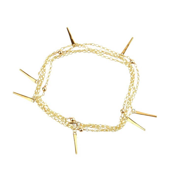 Gold - lange Spike Halskette für den Großhandel von Alicia Marilyn Designs