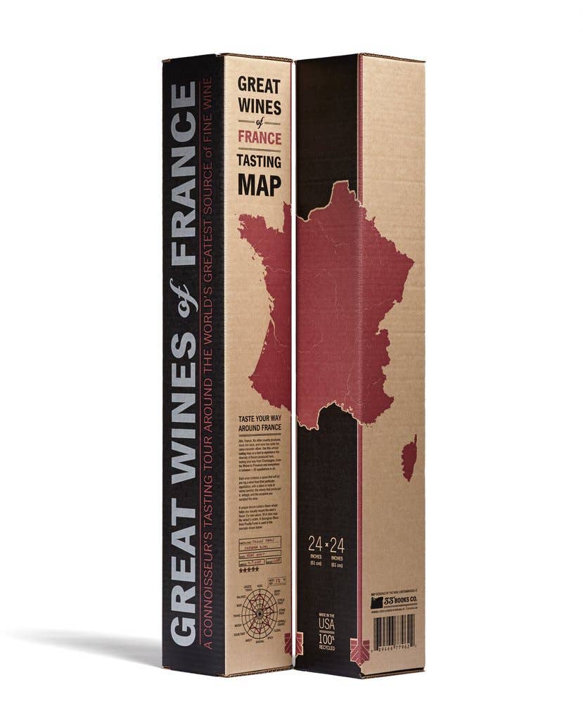 33 Books Co. - Wholesale Map - Great Wines Of France | Wine Map | Valentines Gifts2