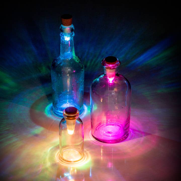 Multicolored USB Rechargeable Bottle Light for wholesale by SUCK UK Ltd - USA