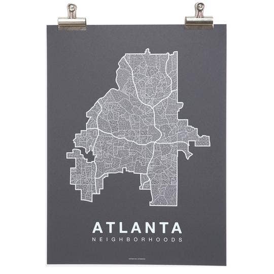 Native Maps - Wholesale Poster - Atlanta, GA Neighborhood City Map Poster1