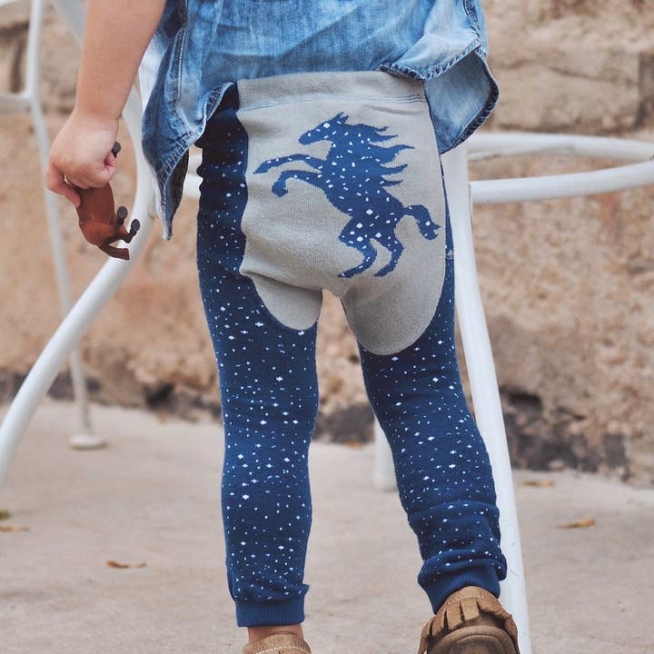 Celestial Pony Cotton Leggings - Western Toddler & Baby for wholesale by Doodle Pants