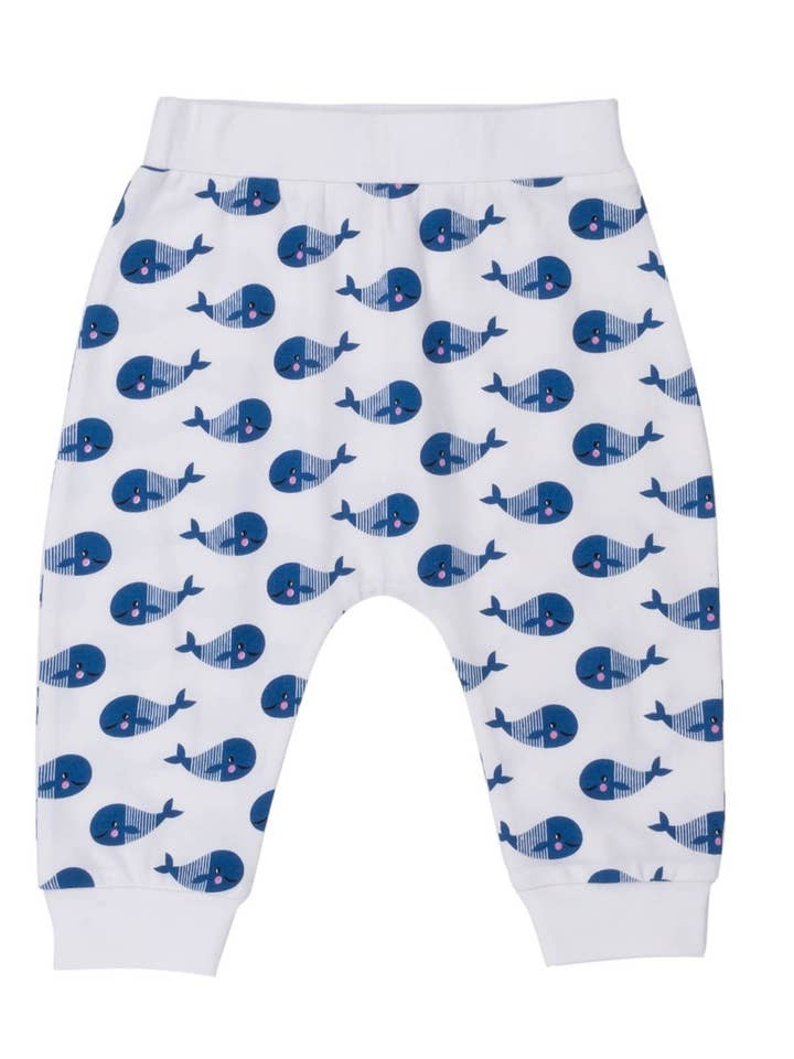 Boo Boo Harem Pants - Blue Whale for wholesale by Scarlett and Michel