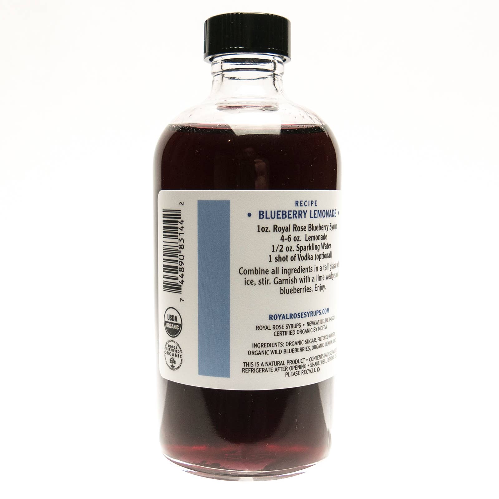 Royal Rose Syrups - Wholesale Cocktail Mix/Syrup - Blueberry Organic Simple Syrup 8oz3