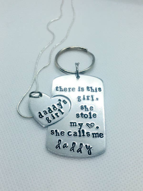 There is this girl key chain and necklace set for wholesale by Me and My Sweet Pea