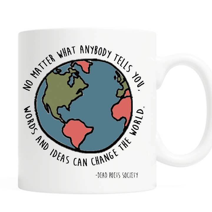 Ord og ideer kan ændre verden Coffee Mug Dead Poets for engroshandel hos Fly Paper Products