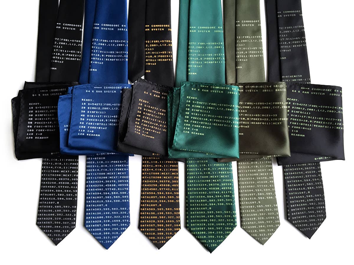 Cyberoptix Tie Lab - Wholesale Necktie - Men's - C64 Silk Necktie. Basic Code Commodore Tie.9