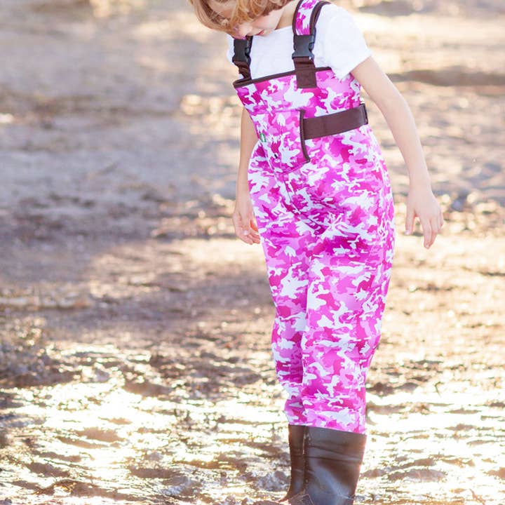 Oaki - Wholesale Regenlaarzen - Kinderen - Neopreen waders, roze camo