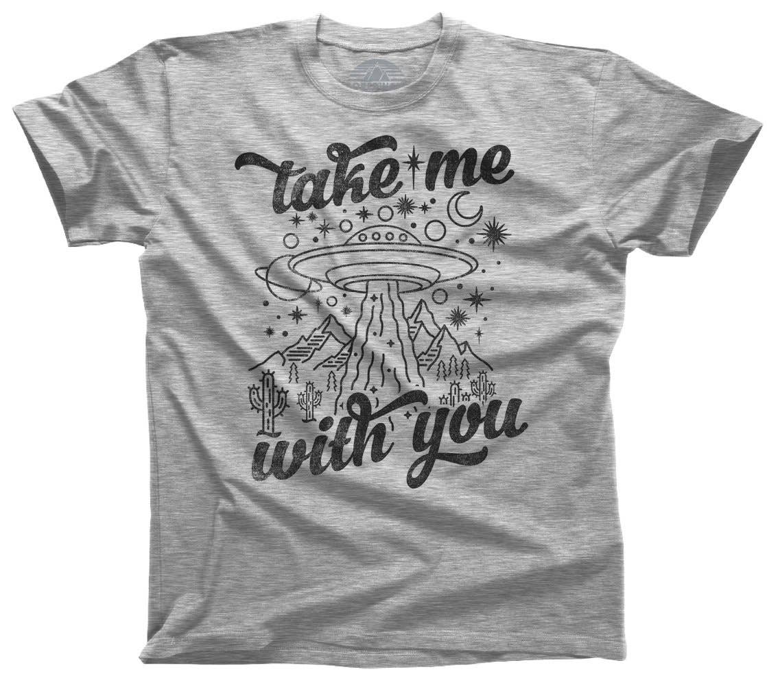 Boredwalk - Vendita all'ingrosso Maglietta serigrafata - Uomo - Maglietta da uomo Take Me With You Alien UFO1