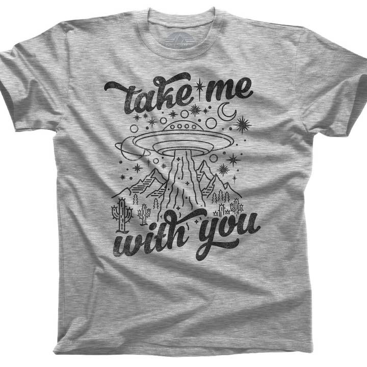 Boredwalk - Vendita all'ingrosso Maglietta serigrafata - Uomo - Maglietta da uomo Take Me With You Alien UFO1