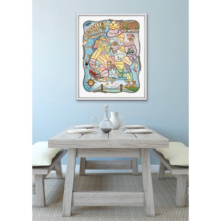 SepiaLepus Illustration - Wholesale Art Print - 16" x 20" Brooklyn NYC Map Art Print1