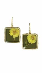 Shari Dixon – wholesale Dangle earrings – Yellow Achillea Sml Sq. Earrings0