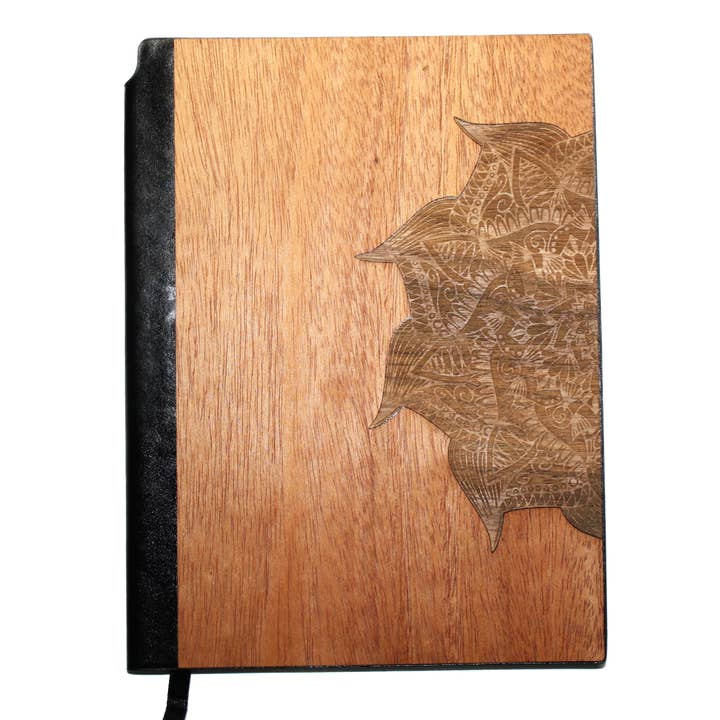 Wooden Journal / Planner | Yoga Mandala Inlay for wholesale by WUDN Handcrafted