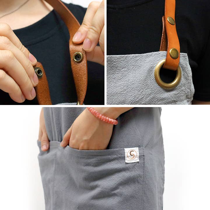 Chef's Satchel – wholesale Apron – Handmade Ash Linen Apron3