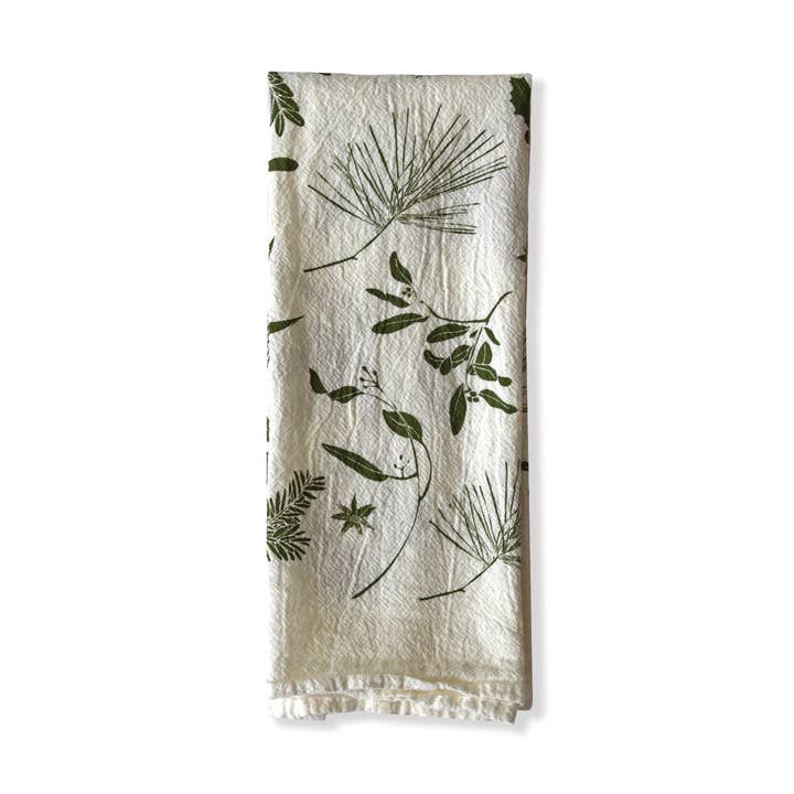 Lot de 4 serviettes de table de table vert+rameaux pour la vente par June & December