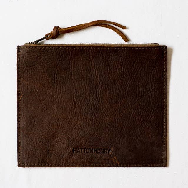 Henna Brown Flat Pouch for wholesale by Hatton Henry