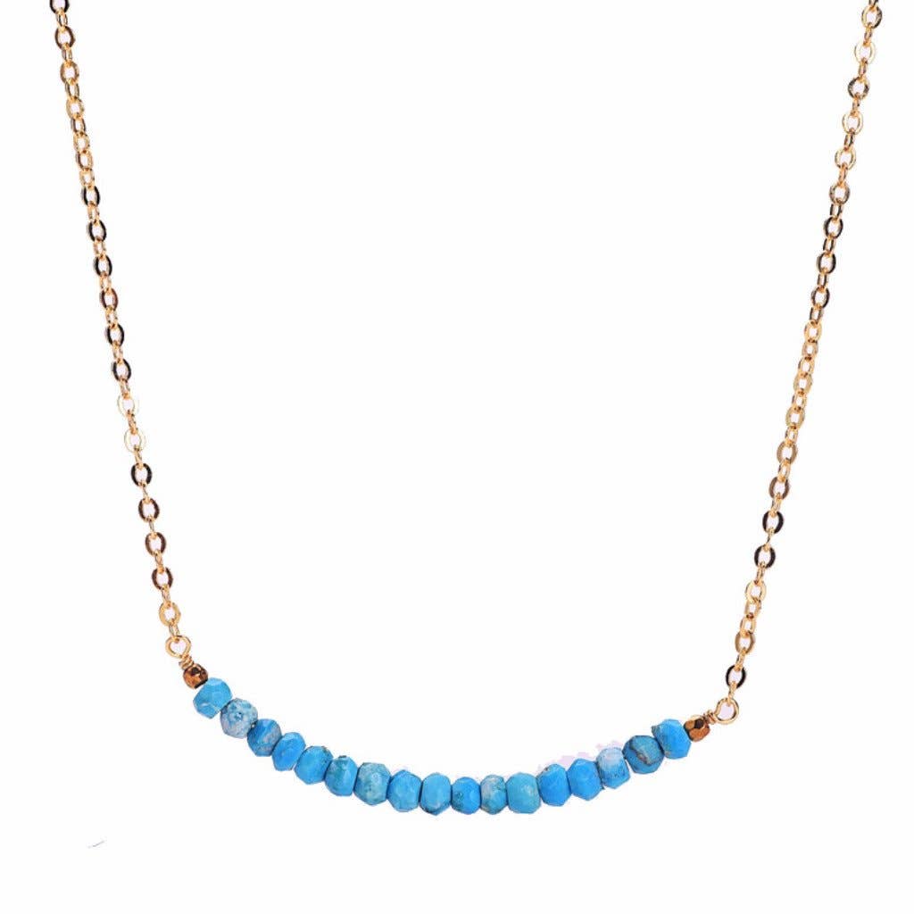 Less is More - Vente Collier de perles - Collier Sleeping Beauty Turquoise Smile (doré ou argenté)4